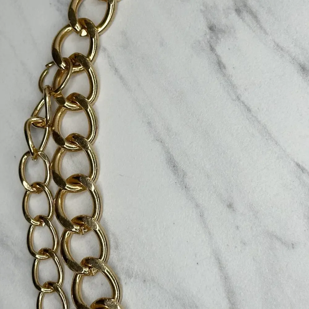 Chunky Gold Tone Multi Chain Link Belt Small/Medium (S/M) Y2K Festival ✨